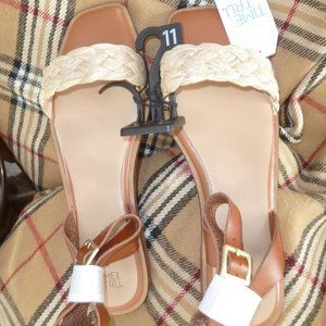 Summer Flat Braided Ankle Strap Sandals sz 11